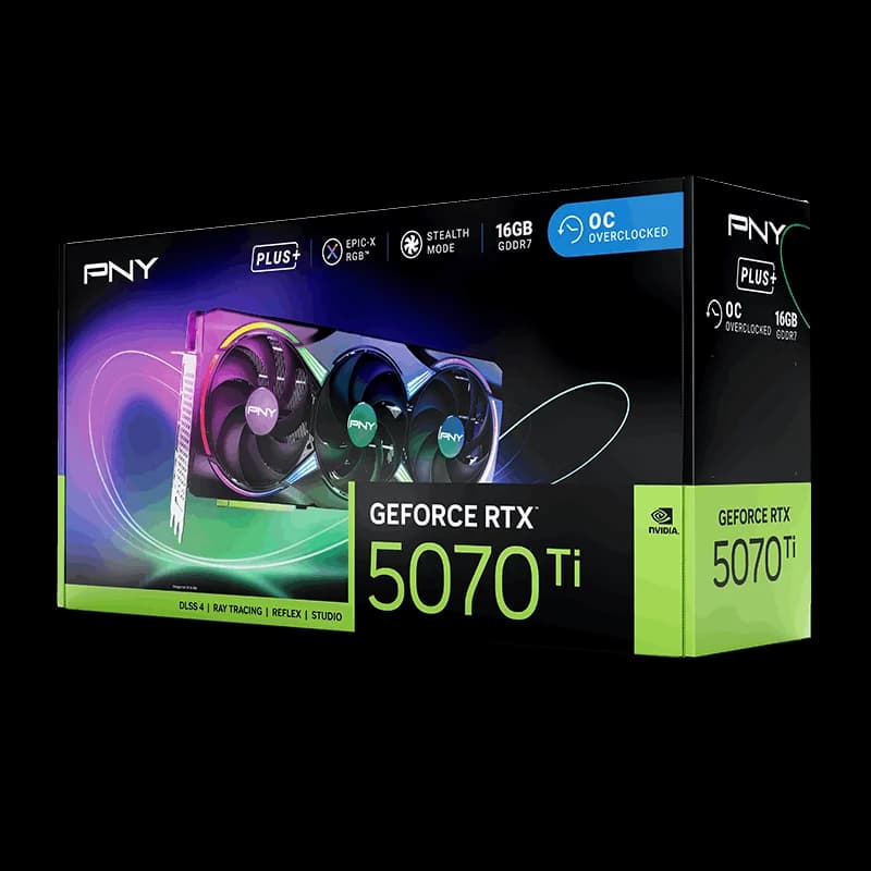 Graphics Card PNY GEFORCE RTX 5070TI 16GB Triple Fan Over Clocked